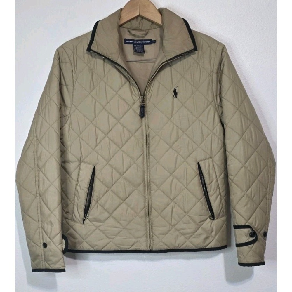 Vintage Ralph Lauren Sport Equestrian Jacket Womens Quilted Horse Zip Hiking S - Picture 1 of 6